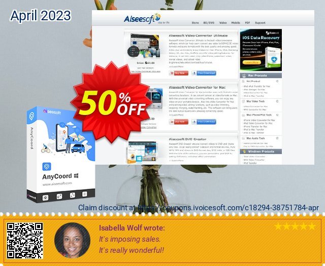 Aiseesoft AnyCoord - 1 Year mengherankan voucher promo Screenshot