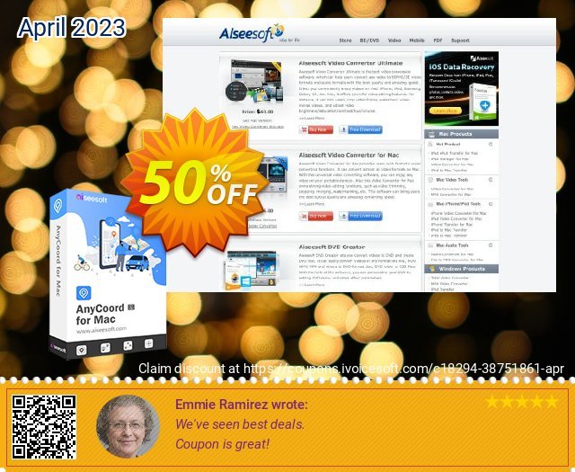 Aiseesoft AnyCoord for Mac - 1 Year 50% OFF