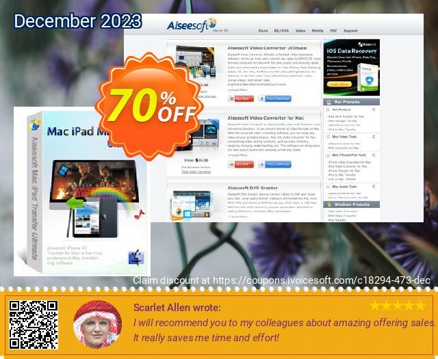 Aiseesoft Mac iPad Manager Ultimate discount 70% OFF, 2022 New Year promotions. 40% Aiseesoft