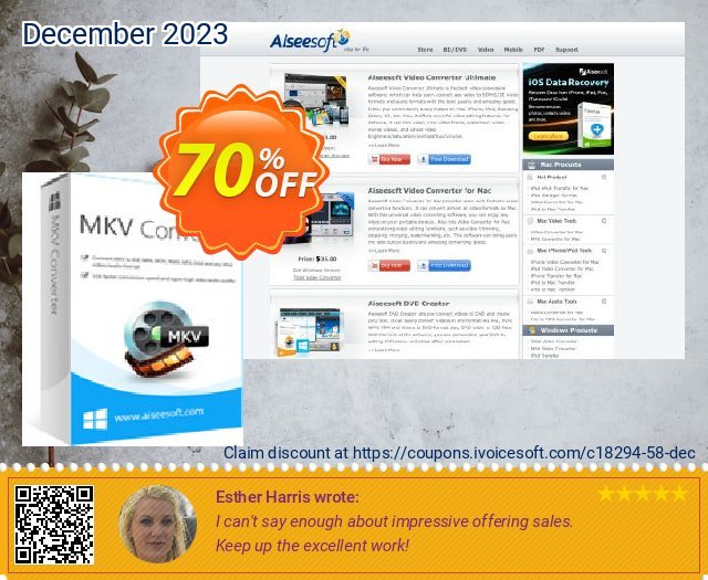 Aiseesoft MKV Converter 惊人的 产品销售 软件截图