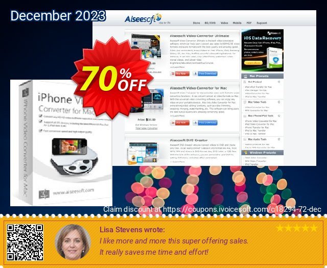 Aiseesoft iPhone Video Converter for Mac formidable Promotionsangebot Bildschirmfoto