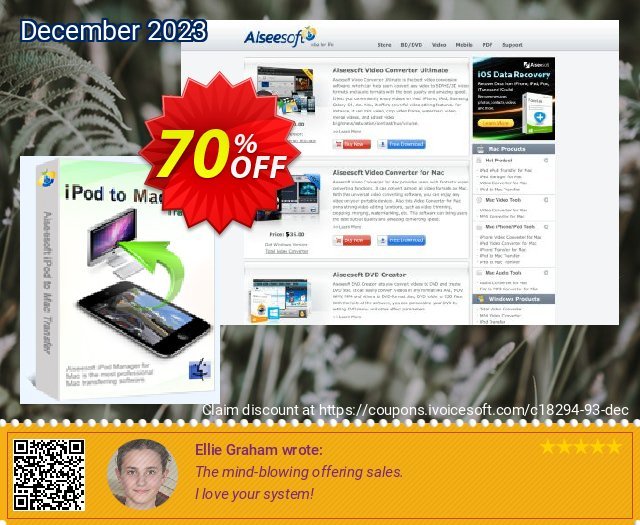 Aiseesoft iPod to Mac Transfer fantastisch Verkaufsförderung Bildschirmfoto