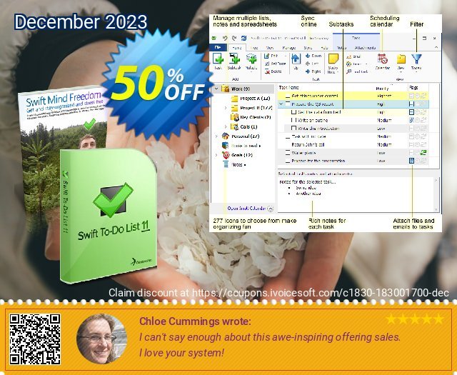 Swift To-Do List + Swift Mind Freedom wundervoll Außendienst-Promotions Bildschirmfoto