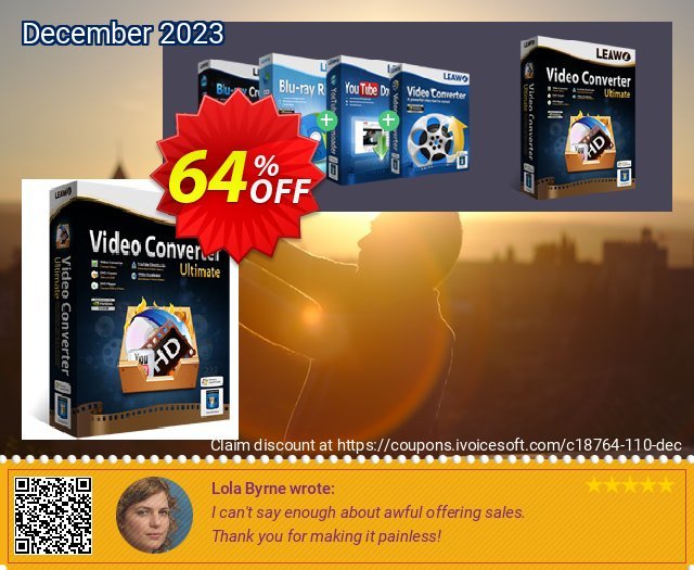 Leawo Video Converter Ultimate [LIFETIME] discount 64% OFF, 2024 Labour Day discounts. Leawo coupon (18764)