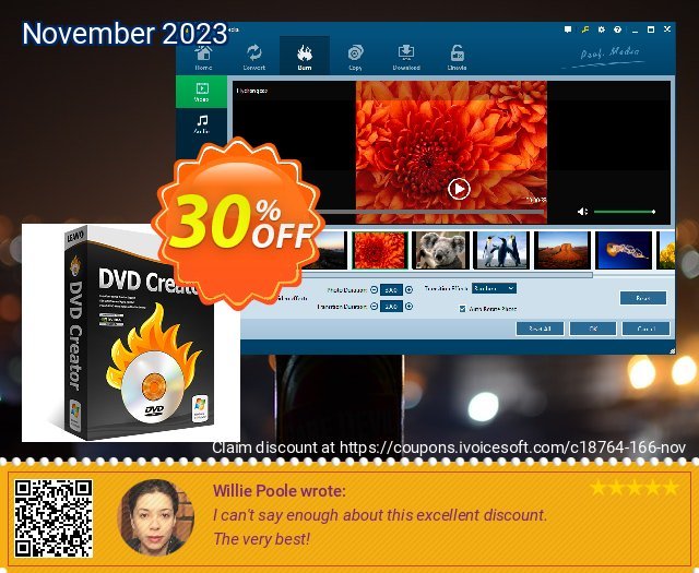 Leawo DVD Creator uneingeschränkt Preisnachlass Bildschirmfoto