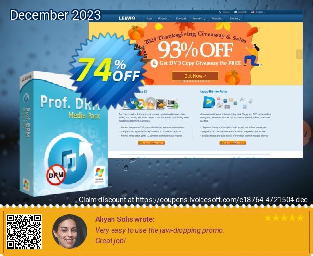 Leawo Prof. DRM Media Pack beeindruckend Verkaufsförderung Bildschirmfoto