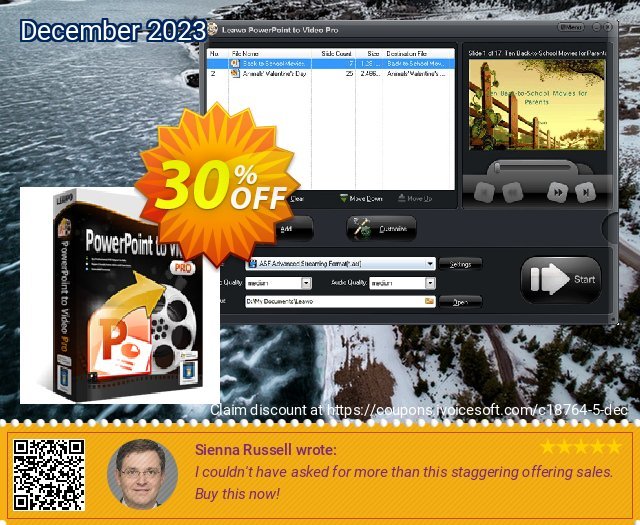Leawo PowerPoint to FLV wunderschön Promotionsangebot Bildschirmfoto