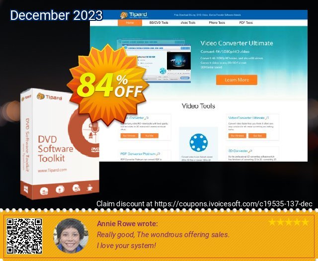 Tipard DVD Software Toolkit Lifetime discount 84% OFF, 2022 World UFO Day promo sales. Tipard DVD Software Toolkit amazing promotions code 2022