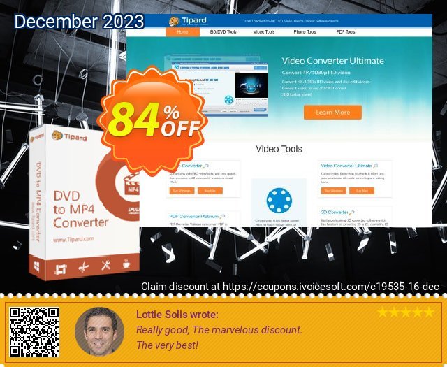 Tipard DVD to MP4 Converter discount 84% OFF, 2024 April Fools' Day offering sales. Tipard DVD to MP4 Converter dreaded deals code 2024