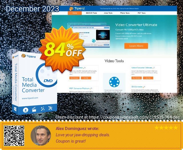 Tipard Total Media converter for Mac Lifetime discount 84% OFF, 2023 World Backup Day offering sales. 50OFF Tipard