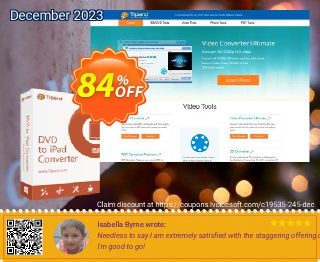 Tipard DVD to iPad 2 Converter discount 84% OFF, 2022 Xmas Day offering deals. Tipard DVD to iPad Converter amazing promotions code 2022