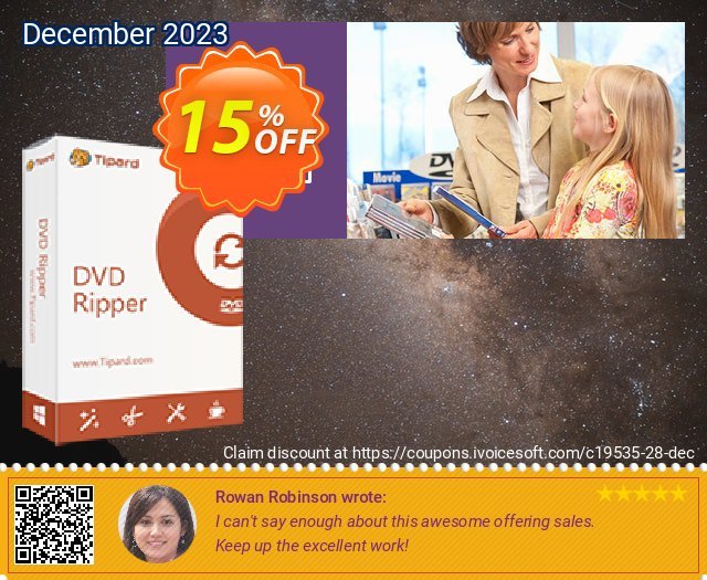 Tipard DVD Ripper Multi-User License (5 MACs) atemberaubend Außendienst-Promotions Bildschirmfoto