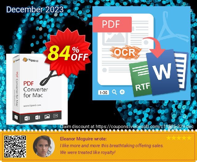 Tipard PDF to Word Converter for Mac terpisah dr yg lain promo Screenshot