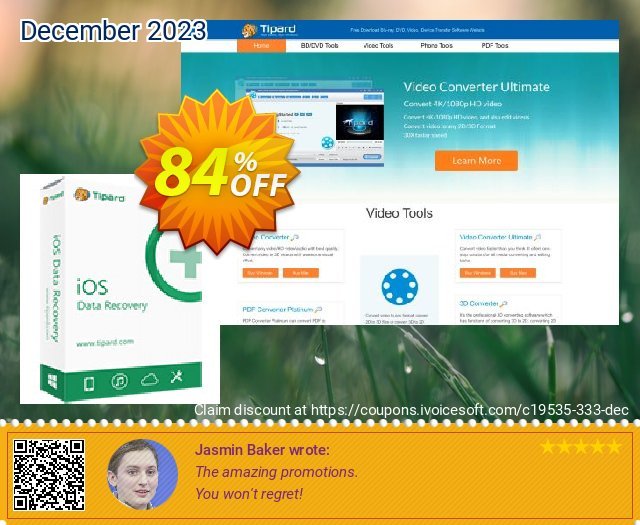 Tipard iOS Data Recovery Lifetime discount 84% OFF, 2024 Rose Day promo. Tipard iOS Data Recovery best sales code 2024