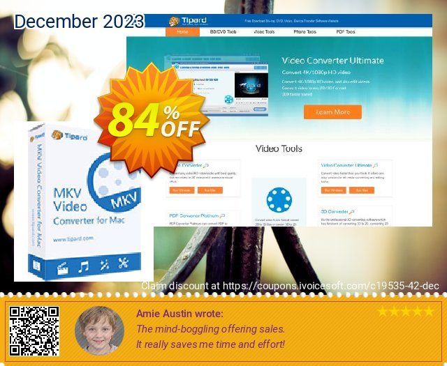 Tipard MKV Video Converter for Mac discount 84% OFF, 2022 National No Bra Day promo. Tipard MKV Video Converter for Mac wondrous promotions code 2022
