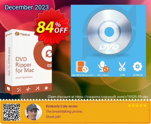 Tipard DVD to WMV Converter for Mac discount 84% OFF, 2023 Global Running Day offer. 50OFF Tipard