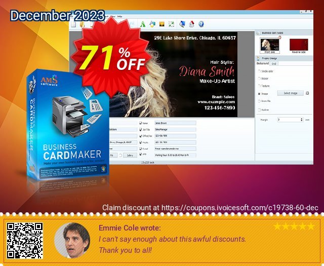 Business Card Maker hebat voucher promo Screenshot