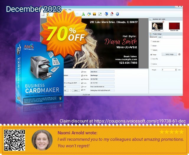 Business Card Maker Premium atemberaubend Beförderung Bildschirmfoto