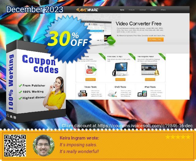 AVCWare DVD to iPod Video Converter 6 discount 30% OFF, 2022 January promo. AVCWare coupon (19846)