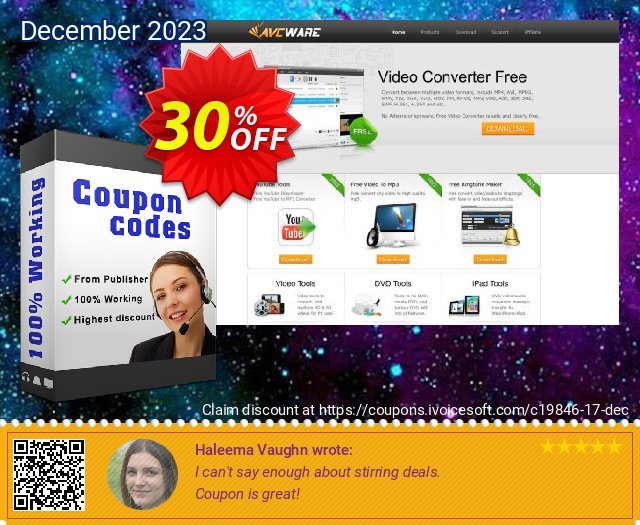 AVCWare DVD to AVI Converter 6 discount 30% OFF, 2022 Happy New Year offering sales. AVCWare coupon (19846)