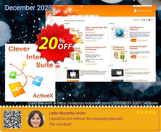 Clever Internet ActiveX Suite Company License discount 20% OFF, 2024 April Fools' Day offering sales. 20% OFF Clever Internet ActiveX Suite Company License, verified