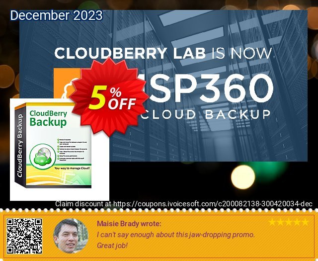 CloudBerry Backup Desktop Edition - annual maintenance discount 5% OFF, 2024 Spring sales. Coupon code CloudBerry Backup Desktop Edition - annual maintenance