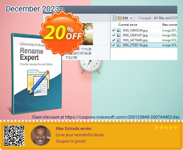 Rename Expert - 15-User License teristimewa kode voucher Screenshot