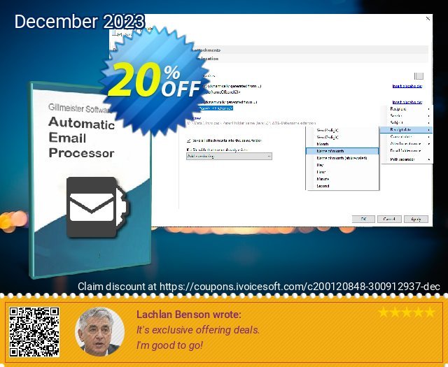 Automatic Email Processor 2 (Upgrade from v1 to v2 Standard Edition) discount 20% OFF, 2022 New Year's Weekend offering sales. Coupon code Automatic Email Processor 2 (Upgrade from v1 to v2 Standard Edition)