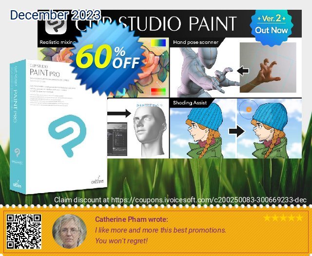 Clip Studio Paint PRO discount 50% OFF, 2022 National Savings Day offering sales. 50% OFF Clip Studio Paint PRO, verified