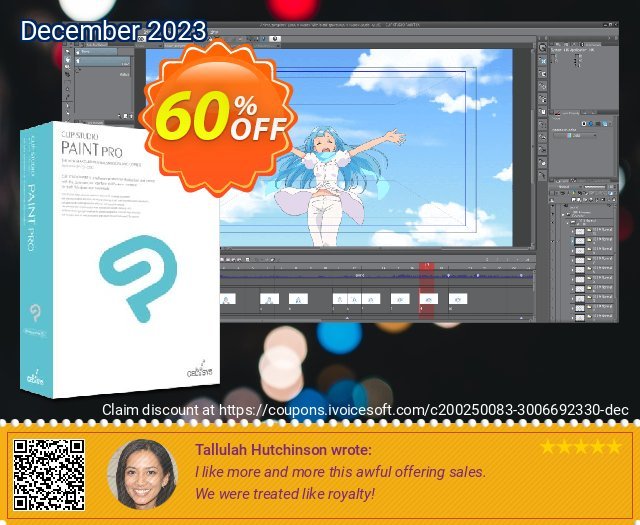 Clip Studio Paint PRO (1 year plan) discount 60% OFF, 2023 Good Friday offering sales. 50% OFF Clip Studio Paint PRO (1 year plan), verified