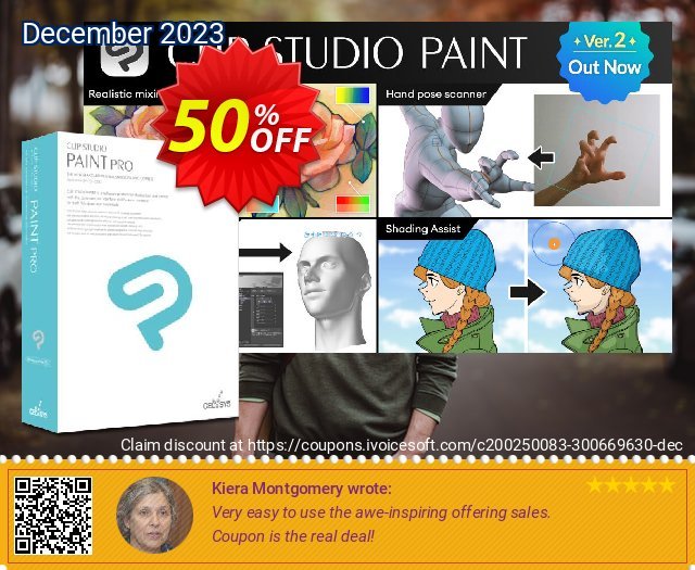 Clip Studio Paint PRO (中文) discount 50% OFF, 2022 Women Day promo sales. 50% OFF Clip Studio Paint PRO (&#20013;&#25991;), verified