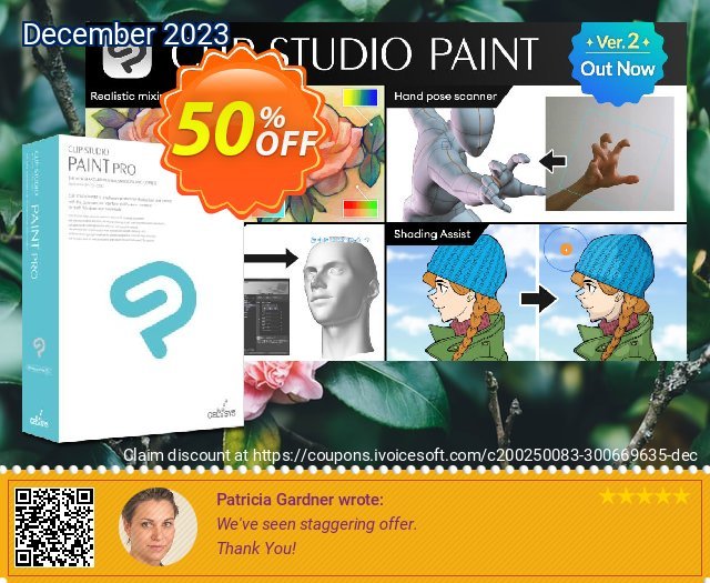 Clip Studio Paint PRO (Français) discount 50% OFF, 2024 World Heritage Day offering sales. 50% OFF Clip Studio Paint PRO (Fran, verified