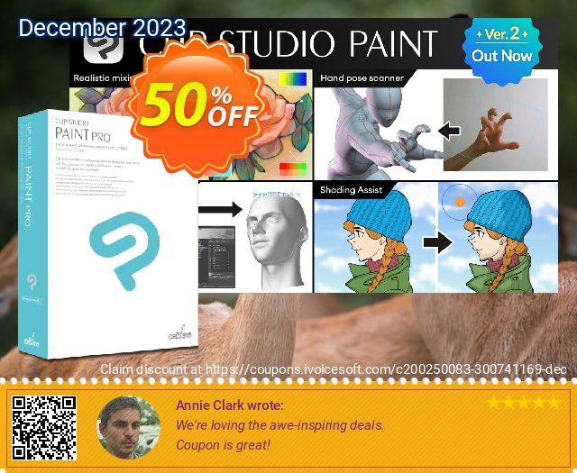 Clip Studio Paint PRO (한국어) discount 50% OFF, 2022 Daylight Saving offering sales. 50% OFF Clip Studio Paint PRO, verified