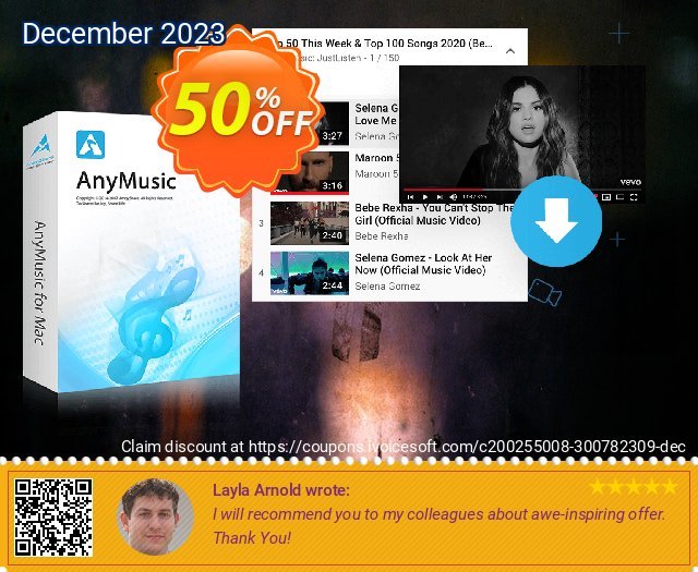 AnyMusic for Mac discount 50% OFF, 2024 Spring offering sales. Coupon code AnyMusic Mac Annually