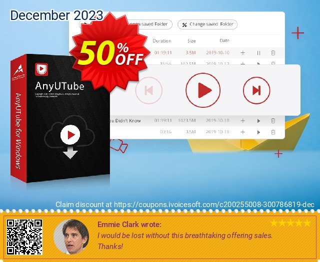 AnyUTube Monthly 令人敬畏的 优惠码 软件截图
