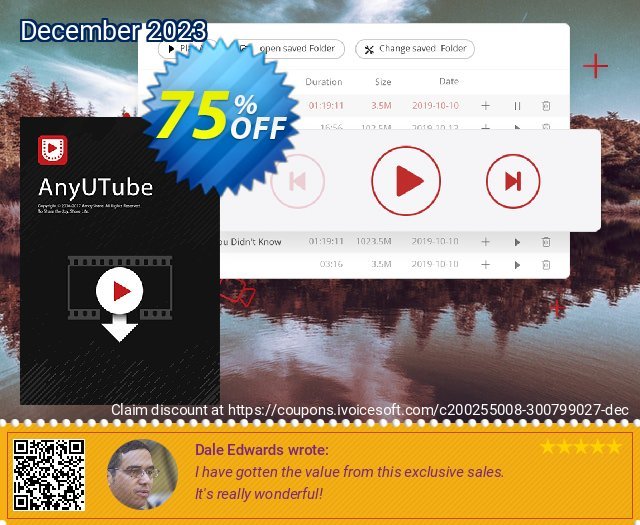 AnyUTube for Mac Lifetime discount 75% OFF, 2024 April Fools Day offering sales. Coupon code AnyUTube Mac Lifetime
