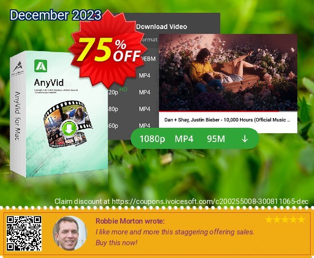 AnyVid for Mac Lifetime (10 PCs) formidable Promotionsangebot Bildschirmfoto