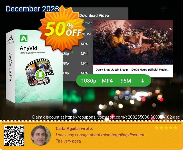 AnyVid for Mac 6-Month Subscription besten Promotionsangebot Bildschirmfoto