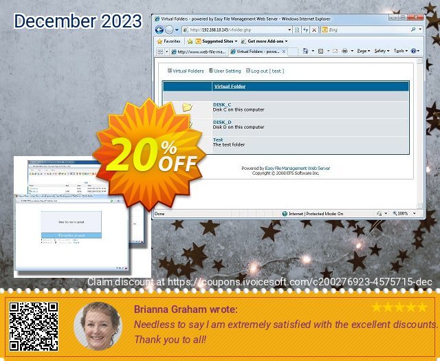 Easy File Management Web Server (180 users license) unglaublich Verkaufsförderung Bildschirmfoto