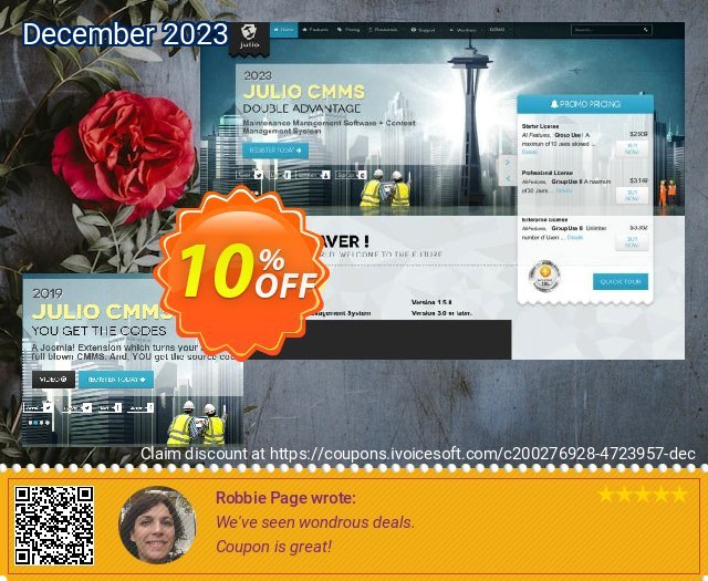 Julio CMMS for Joomla  - Starter License khas voucher promo Screenshot