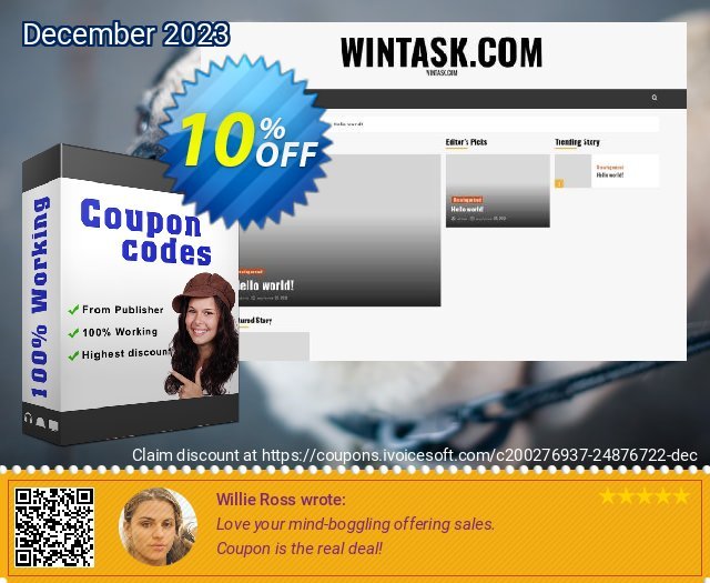 Wintask test discount 10% OFF, 2024 Easter Day promo. Wintask test Awesome discount code 2024