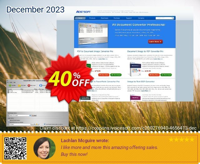 Aostsoft BMP to PDF Converter discount 40% OFF, 2024 April Fools' Day offer. Aostsoft BMP to PDF Converter Stunning promotions code 2024