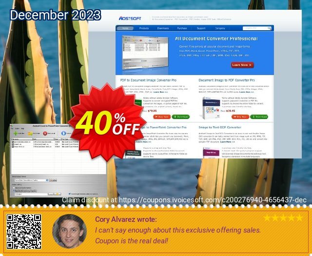 Aostsoft Excel to PowerPoint Converter discount 40% OFF, 2024 Easter Day promo. Aostsoft Excel to PowerPoint Converter Staggering offer code 2024