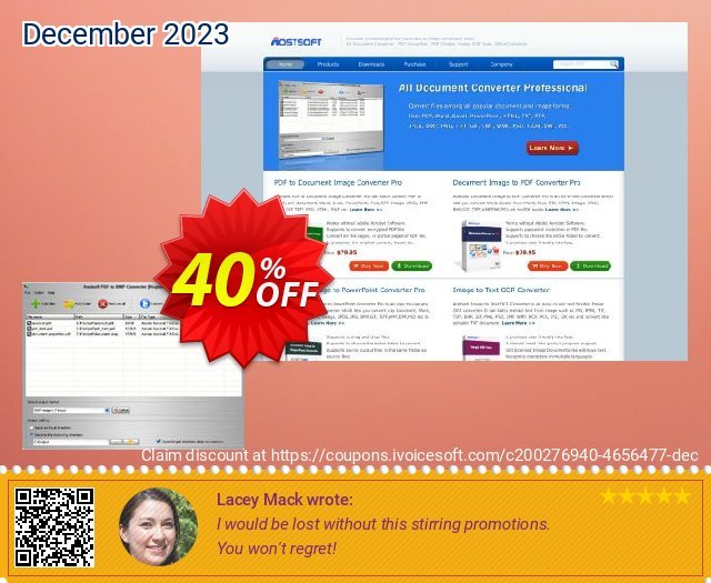 Aostsoft PDF to BMP Converter discount 40% OFF, 2024 World Press Freedom Day offering sales. Aostsoft PDF to BMP Converter Special sales code 2024
