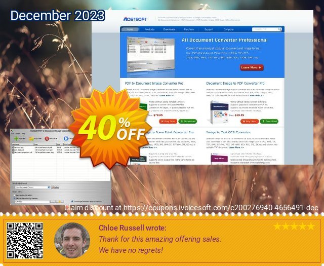 Aostsoft PDF to Document Image Converter Pro impresif voucher promo Screenshot