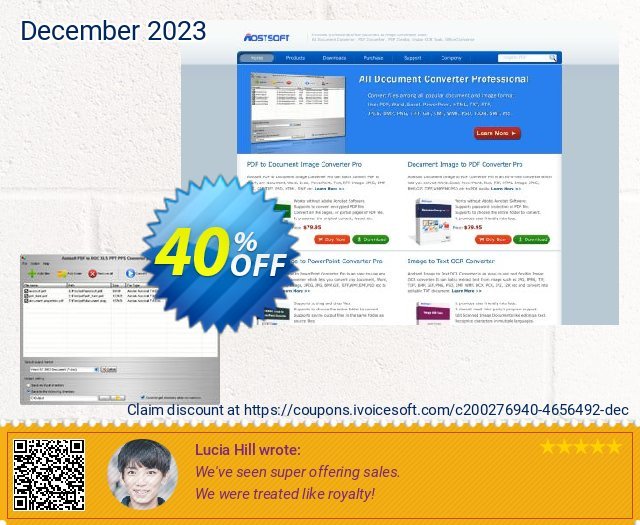 Aostsoft PDF to DOC XLS PPT PPS Converter discount 40% OFF, 2024 World Press Freedom Day promo sales. Aostsoft PDF to DOC XLS PPT PPS Converter Wondrous deals code 2024