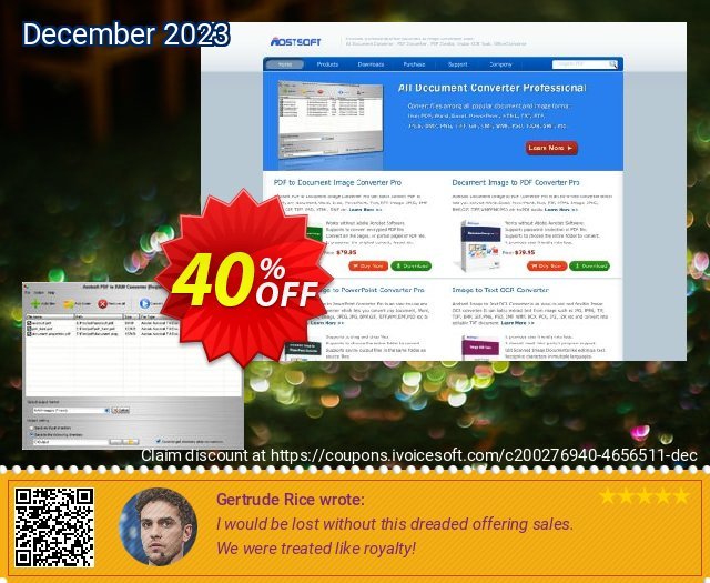 Aostsoft PDF to RAW Converter discount 40% OFF, 2024 Working Day promo sales. Aostsoft PDF to RAW Converter Fearsome promotions code 2024