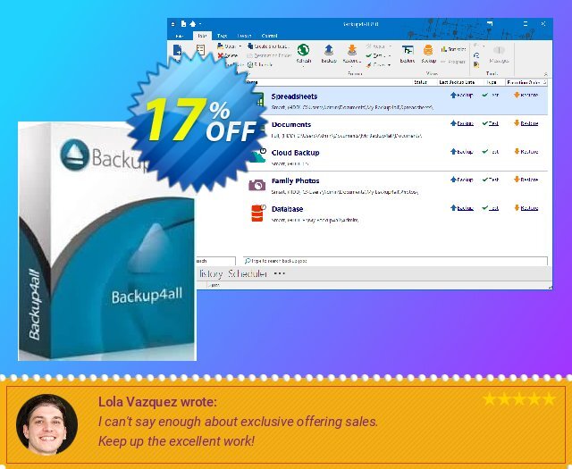 Backup4all unik voucher promo Screenshot