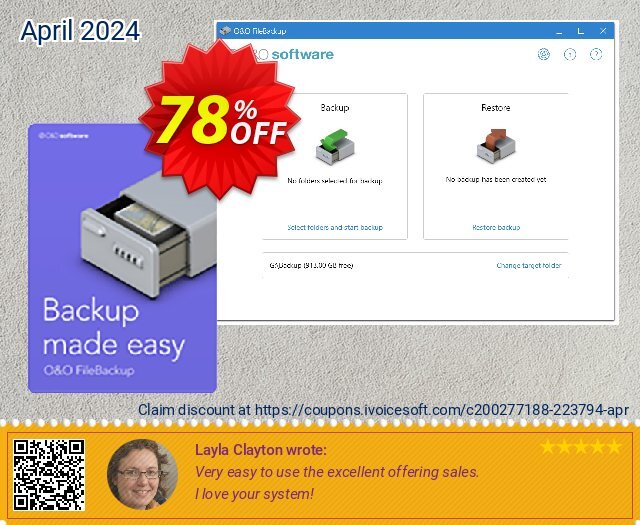 O&O FileBackup discount 78% OFF, 2022 World Backup Day offering sales. 78% OFF O&O FileBackup, verified