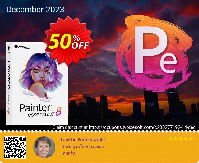 Corel Painter Essentials 8 discount 50% OFF, 2023 Christmas Eve offering sales. 50% OFF Corel Painter Essentials 8, verified